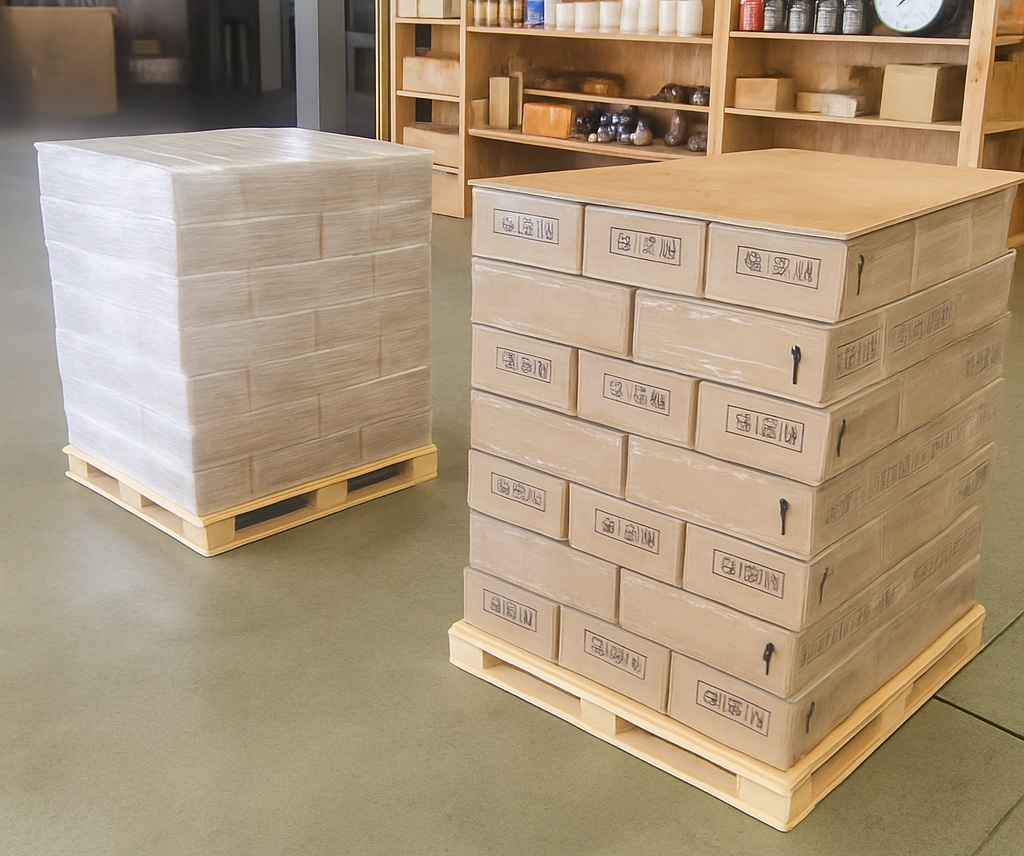 航空貨物用木箱の完成品の写真